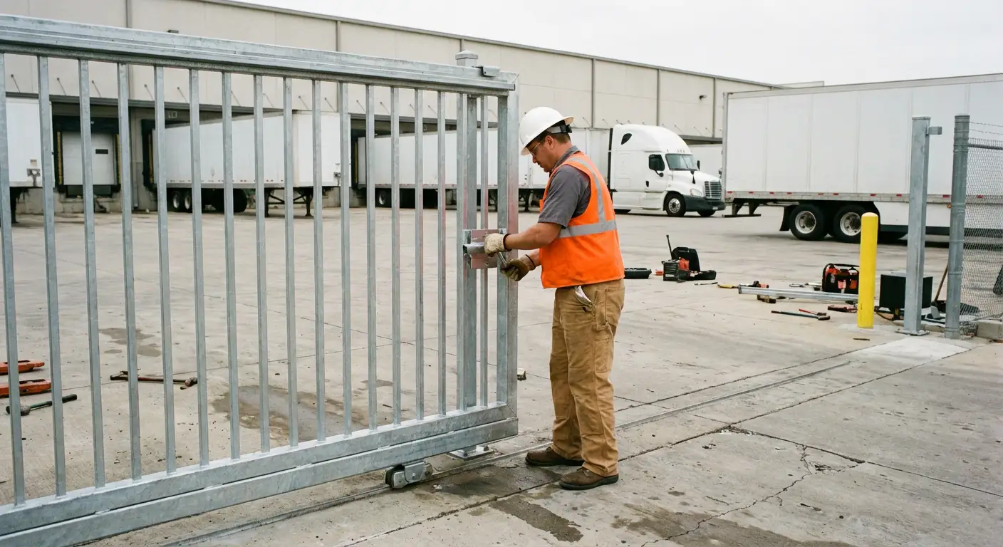 Heavy-duty temporary fencing installation in Highland