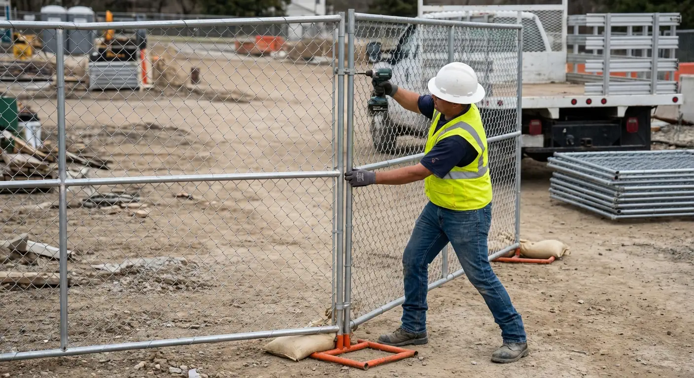 Modular fence reconfiguration system in action in Highland, CA