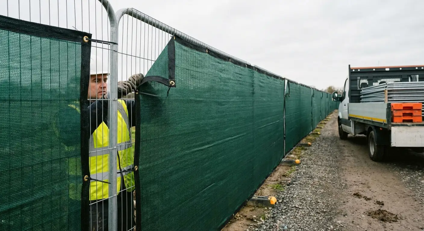 High security temporary fencing perimeter in Highland, CA