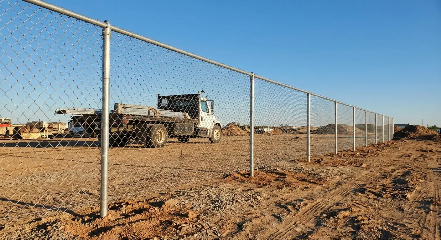 Wind-rated temporary fencing site in Highland, CA