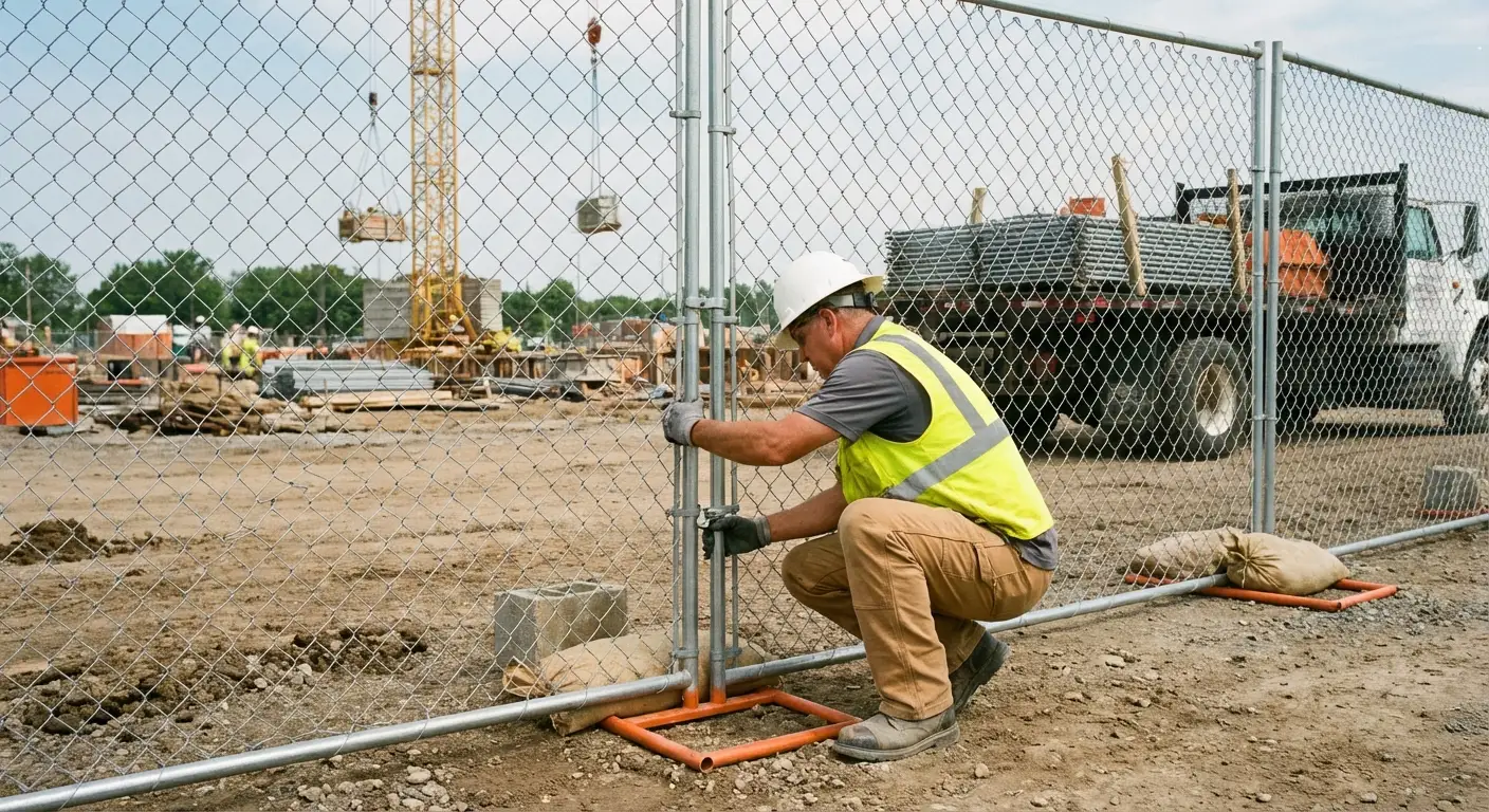 Comparison of professional fencing solutions versus DIY risks on a construction site in Highland, CA