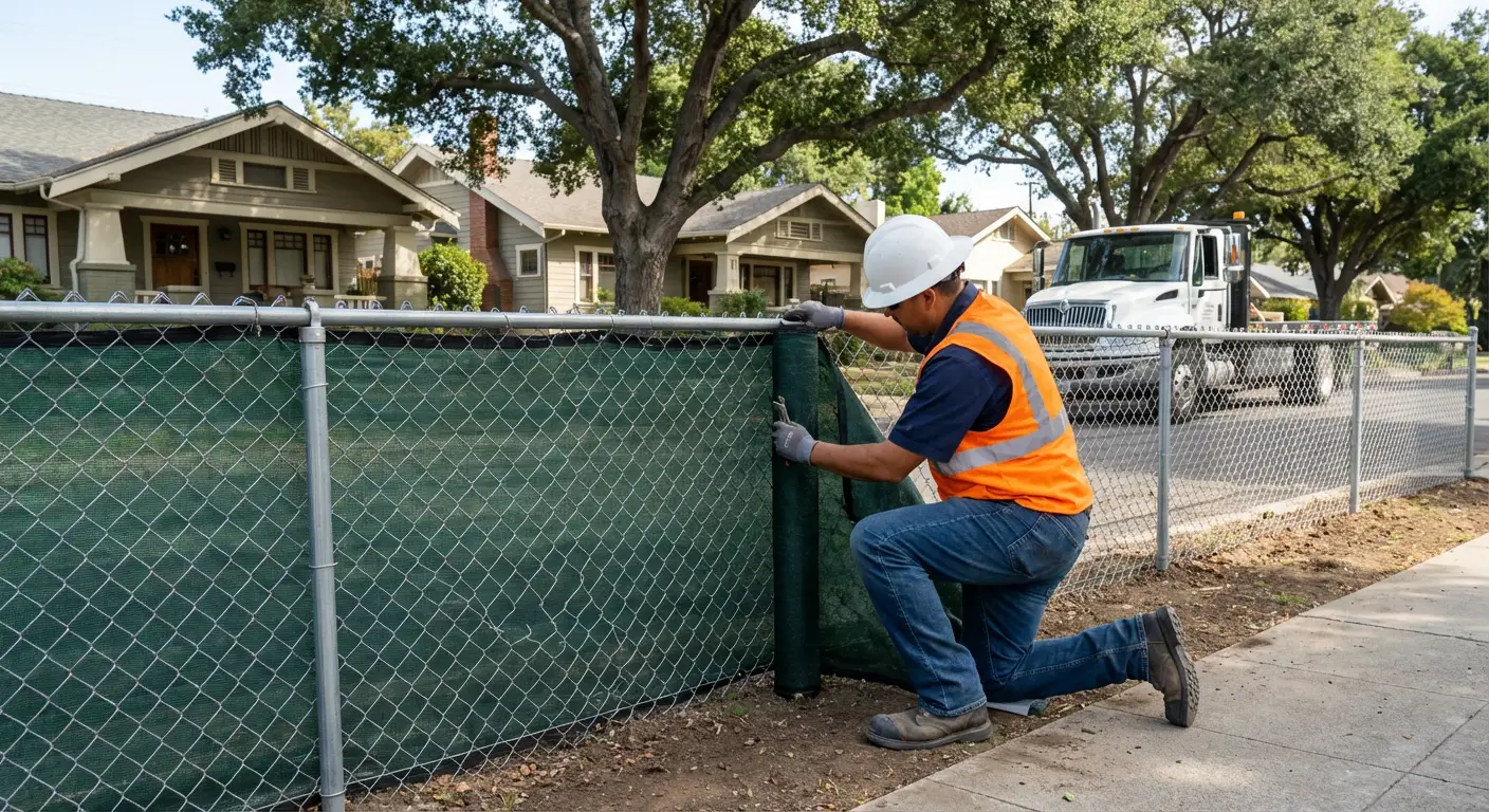 Temporary fence installation in Highland