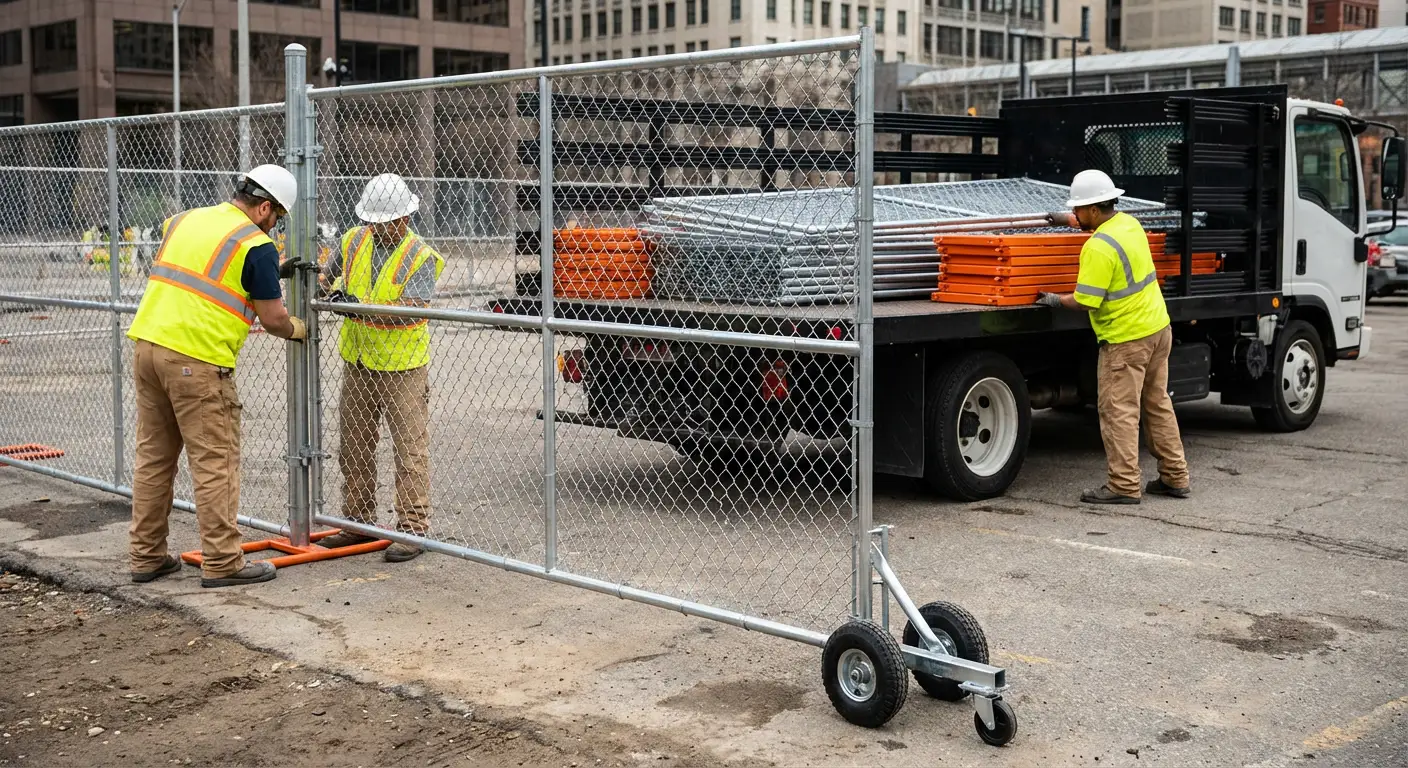 Temporary gate rental installation site in Highland