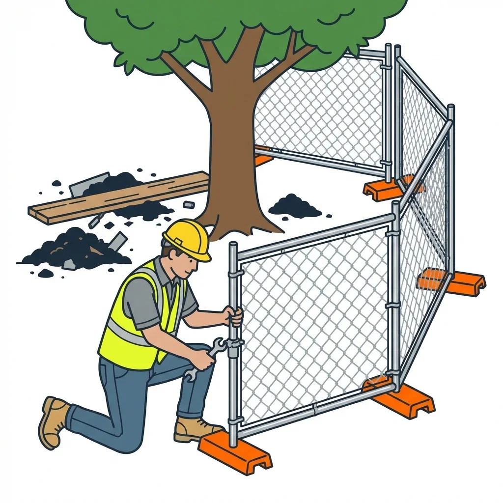 Infographic detailing common tree protection violations and prevention in Highland, CA